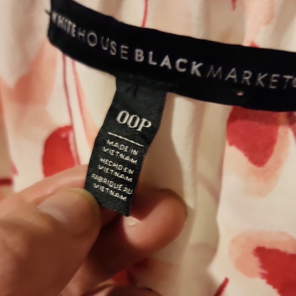 White House Black Market Pink Wrap Blouse with Notched Collar - Picture 3 of 6